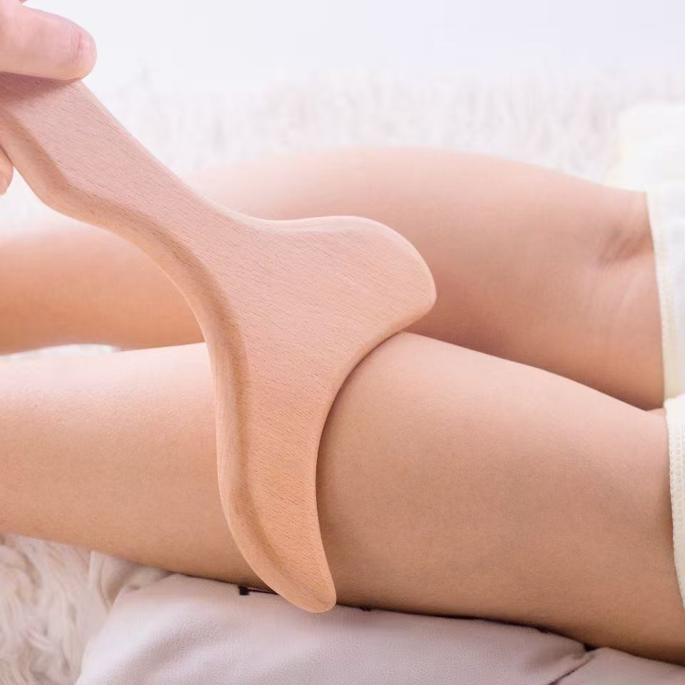 OAKVERRA Wood Therapy Gua Sha Body Sculpting Tool — Natural Beechwood Massage for Lymphatic Drainage & Muscle Relief