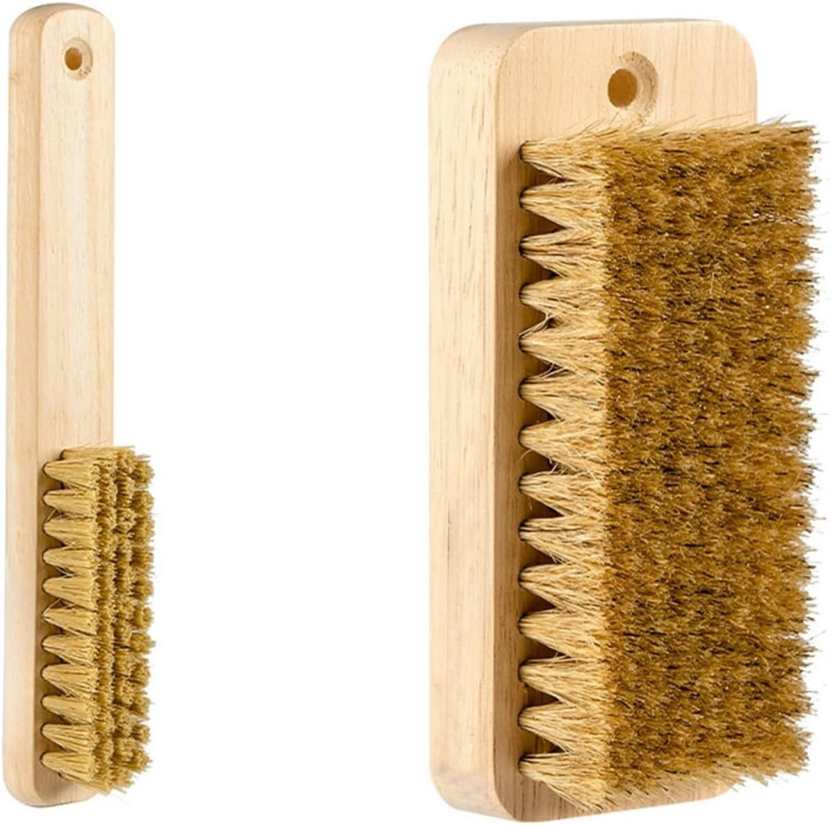 Laundry Stain Remover Brush Set, 2-Pack – Natural Wood Handle & Firm Sisal Bristles