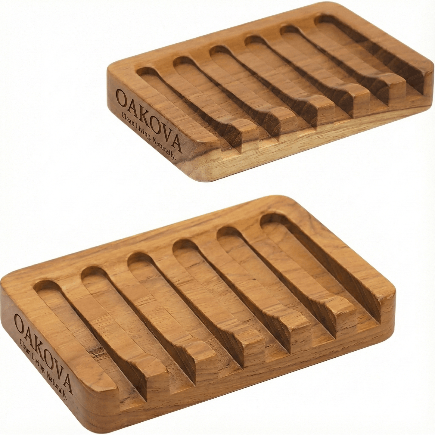 Oakova Bamboo Soap Dish Set (2 - Pack) - Oakova