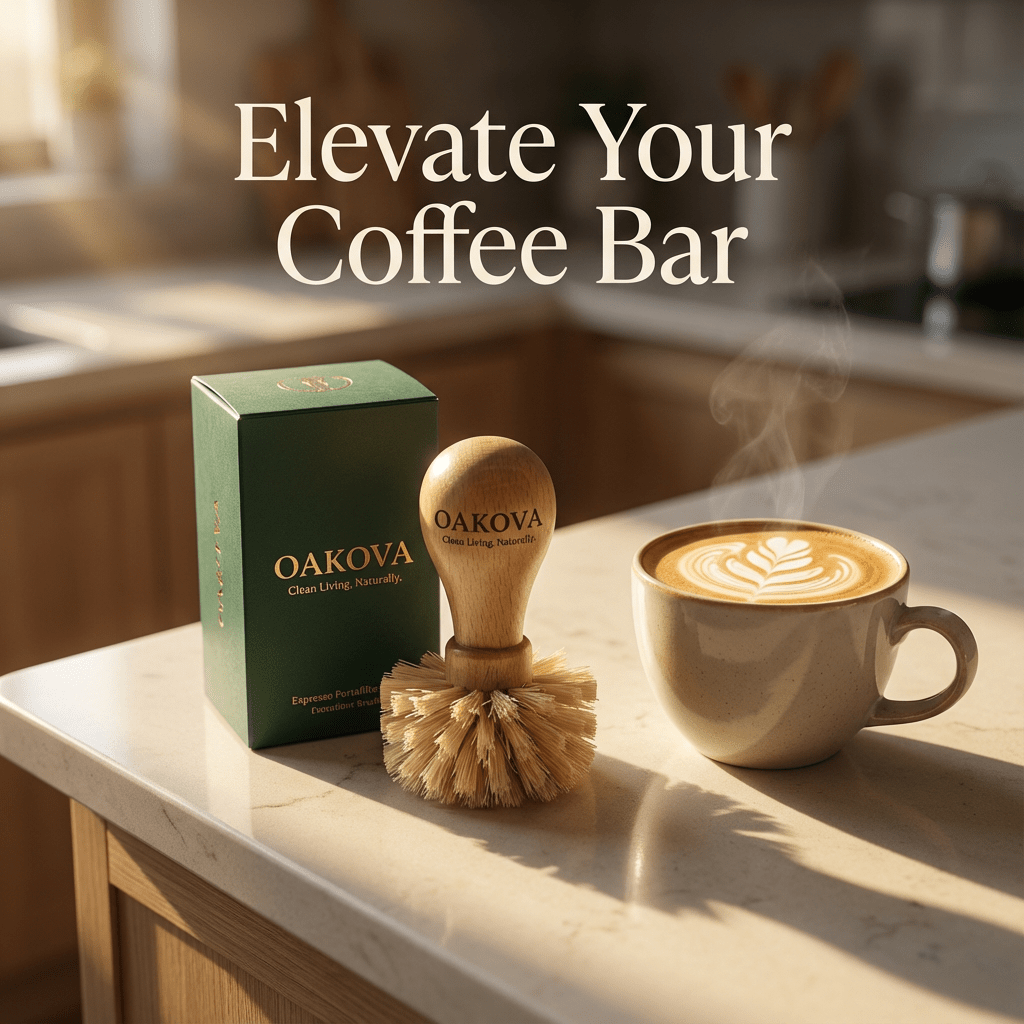 Oakova Espresso Portafilter Brush - Natural Sisal & Beechwood Handle - Oakova