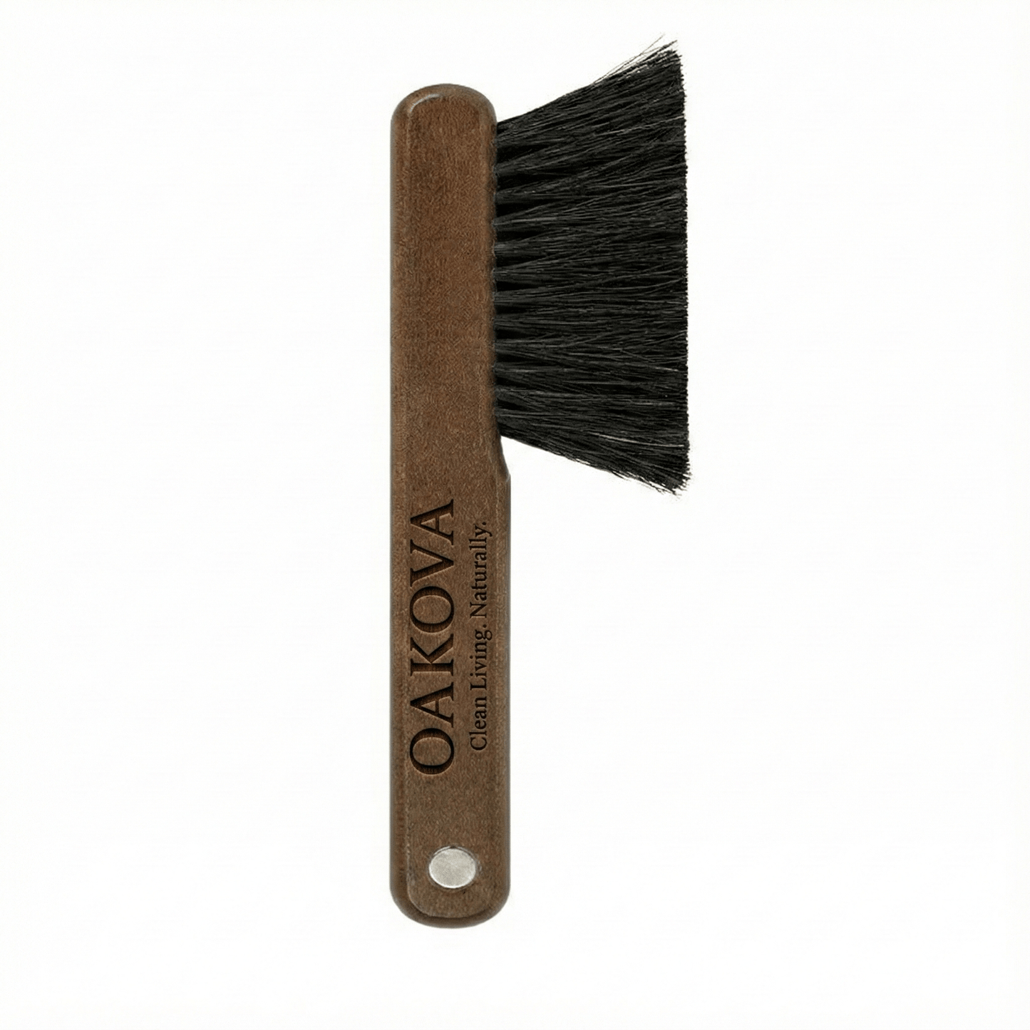 Oakova Magnetic Espresso Cleaning Brush - Natural Boar Bristles & Wood Handle - Oakova