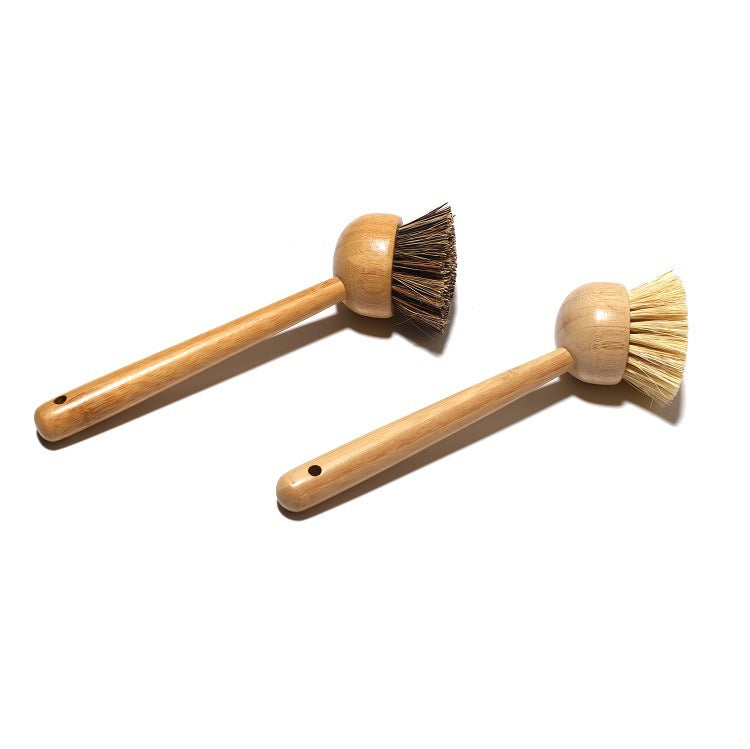 Bamboo Dish Scrub Brush 2-Pack — Sisal & Coconut Bristles for Everyday Dish Cleaning