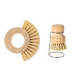 Bamboo Vegetable Brush & Dish Scrubber Set with Stainless Steel Drying Stand - Oakova