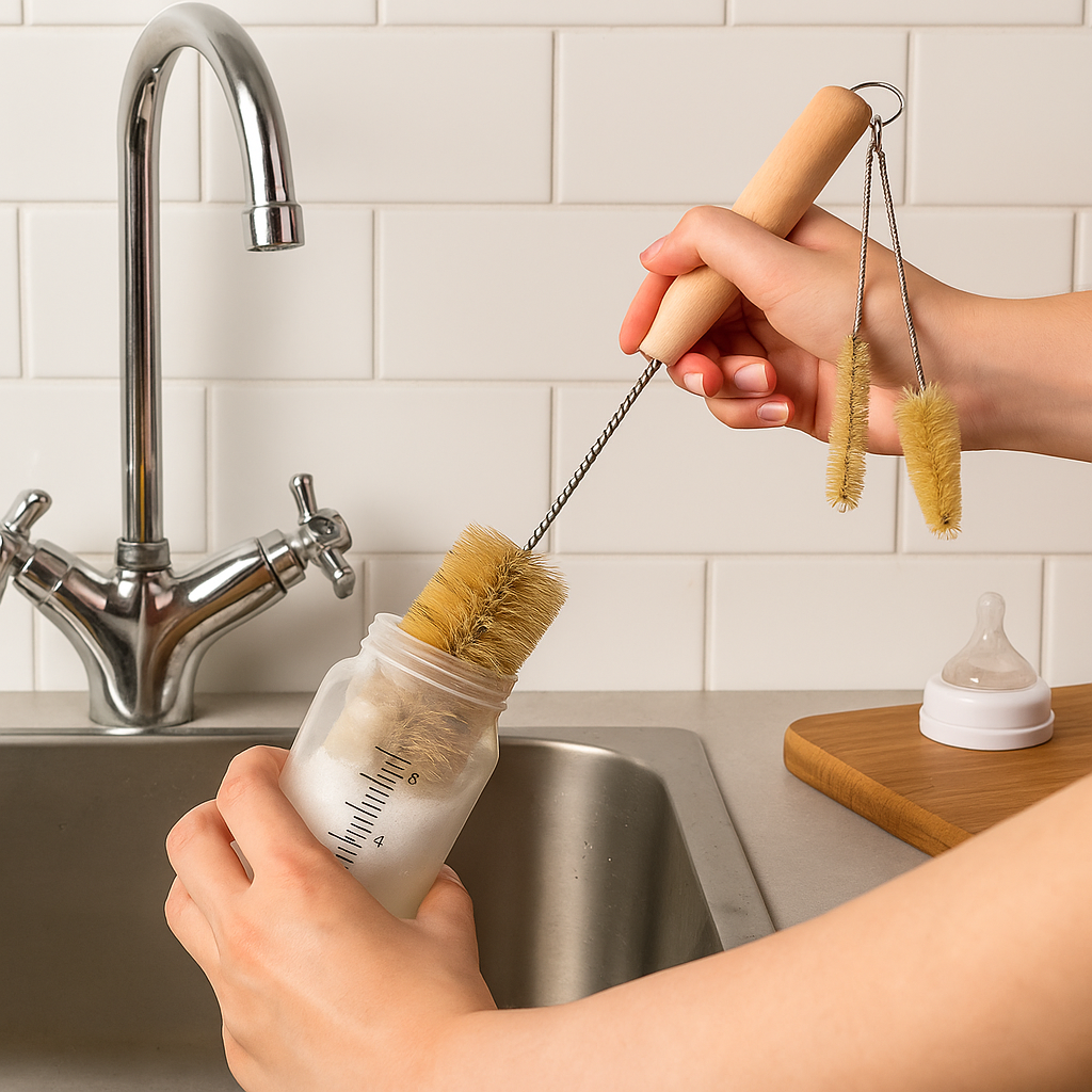 AKVERRA Eco Baby Bottle Brush Set — Crafted from Bamboo & Natural Boar Bristles