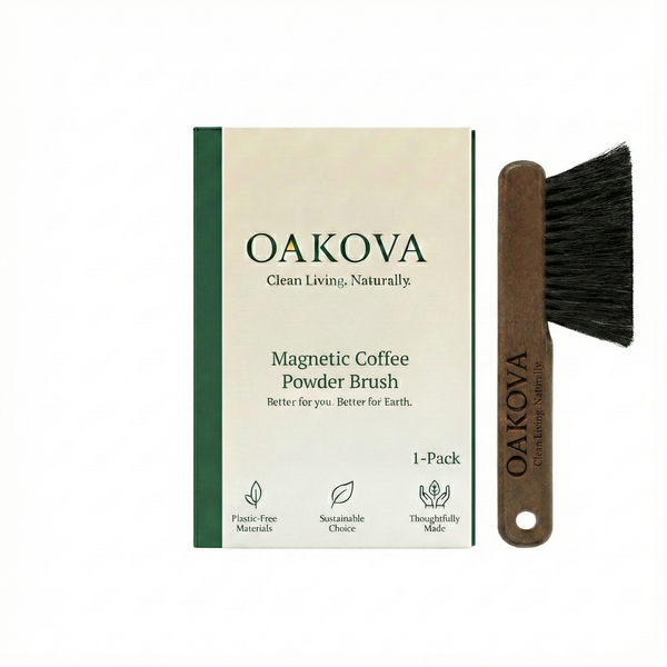 Magnetic Coffee Powder Brush — Boar Bristles, Compact Design, Mess-Free Espresso Cleanup, Attaches to Metal Surfaces