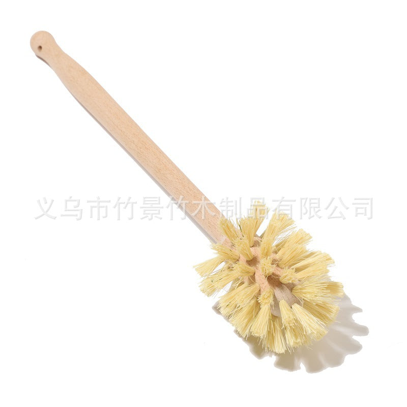 外贸供应木制马桶刷环保榉木剑麻材质清洁刷长柄清洁刷子家用