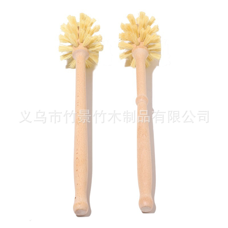 外贸供应木制马桶刷环保榉木剑麻材质清洁刷长柄清洁刷子家用