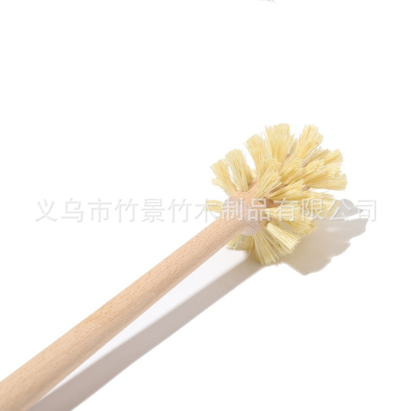 外贸供应木制马桶刷环保榉木剑麻材质清洁刷长柄清洁刷子家用
