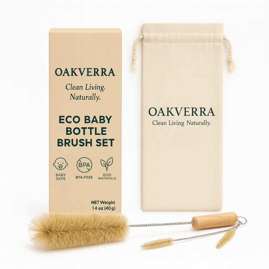AKVERRA Eco Baby Bottle Brush Set — Crafted from Bamboo & Natural Boar Bristles