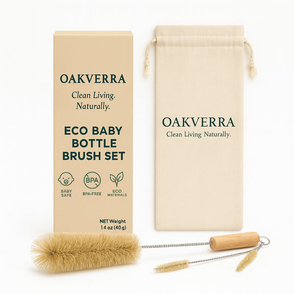 AKVERRA Eco Baby Bottle Brush Set — Crafted from Bamboo & Natural Boar Bristles