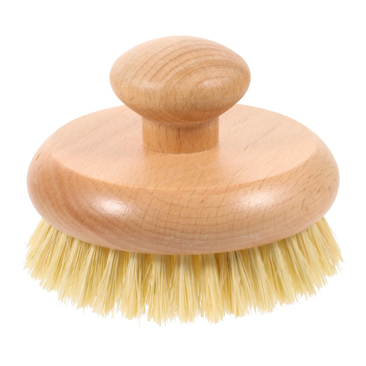 Wood Dry Brush — Natural Bristle Body Exfoliating Brush with Comfortable Wooden Palm Grip for Smoother-Feeling Skin