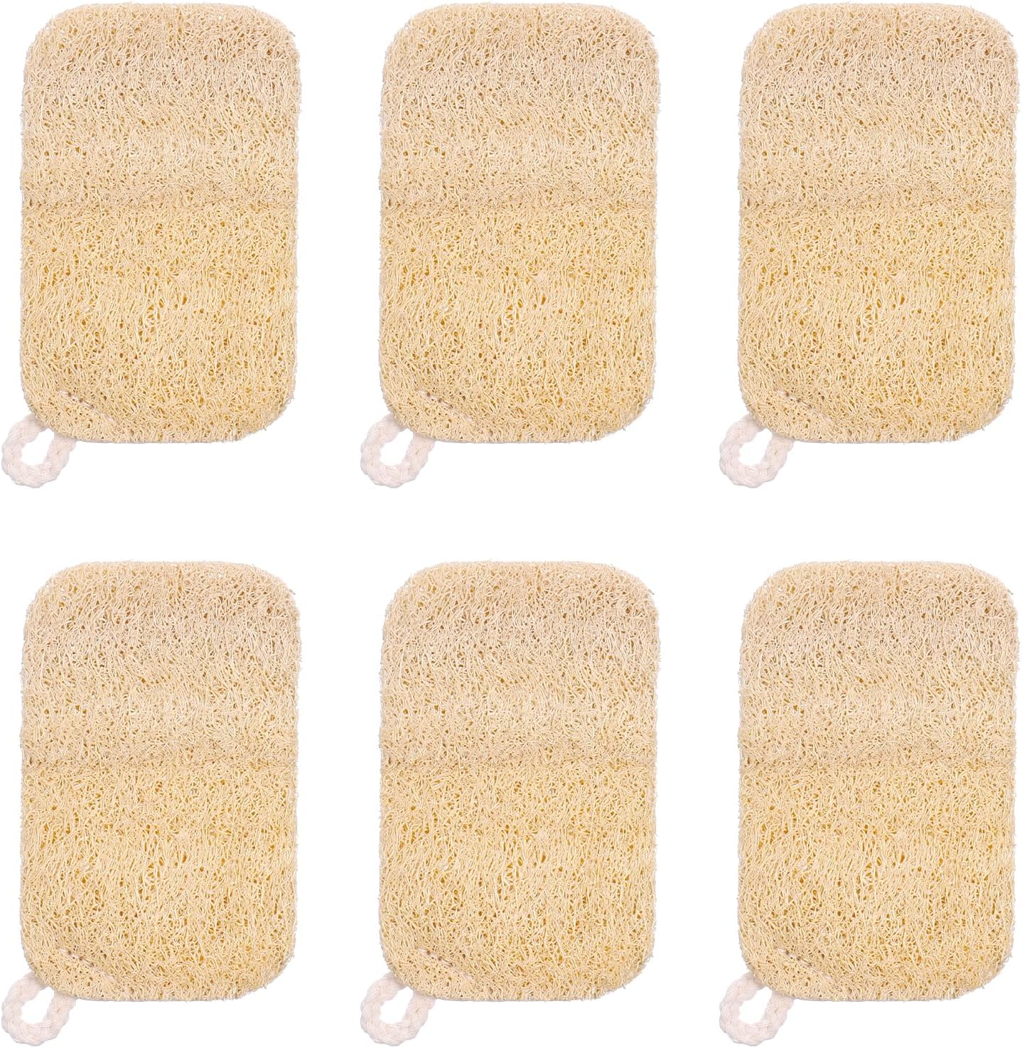 Natural Loofah Dish Sponges – 6 Pack Plant-Based · Non-Scratch · Everyday Kitchen Cleaning