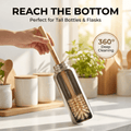 Natural Bamboo Bottle Brush – Long Handle Eco Cleaner for Water Bottles, Vases, & Baby Bottles (Plastic - Free) - Oakova