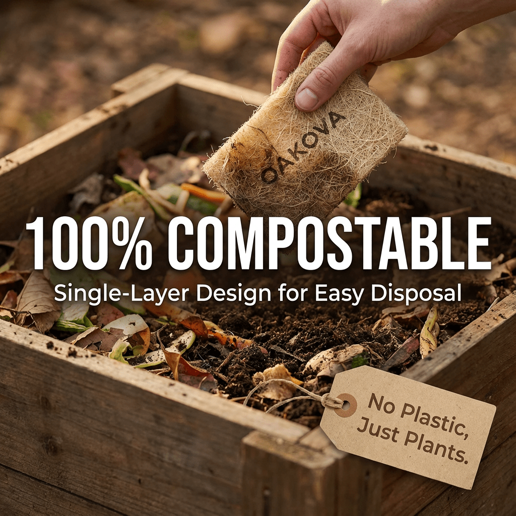 Oakova 24 - Pack Natural Sisal Scrub Pads | Biodegradable & Non - Scratch Scouring Sponges - Oakova