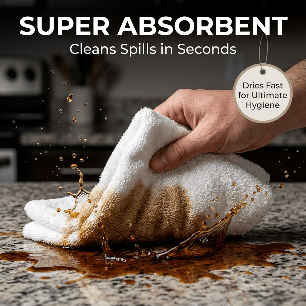 Oakova Bamboo Fiber Dish Cloths (5 - Pack) - Odor - Resistant & Super Absorbent - Oakova