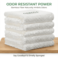 Oakova Bamboo Fiber Dish Cloths (5 - Pack) - Odor - Resistant & Super Absorbent - Oakova
