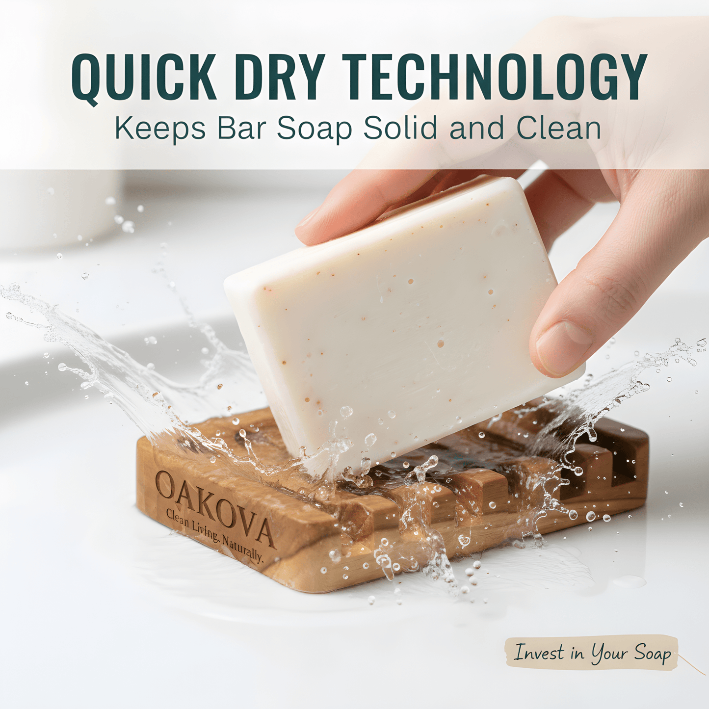 Oakova Bamboo Soap Dish Set (2 - Pack) - Oakova