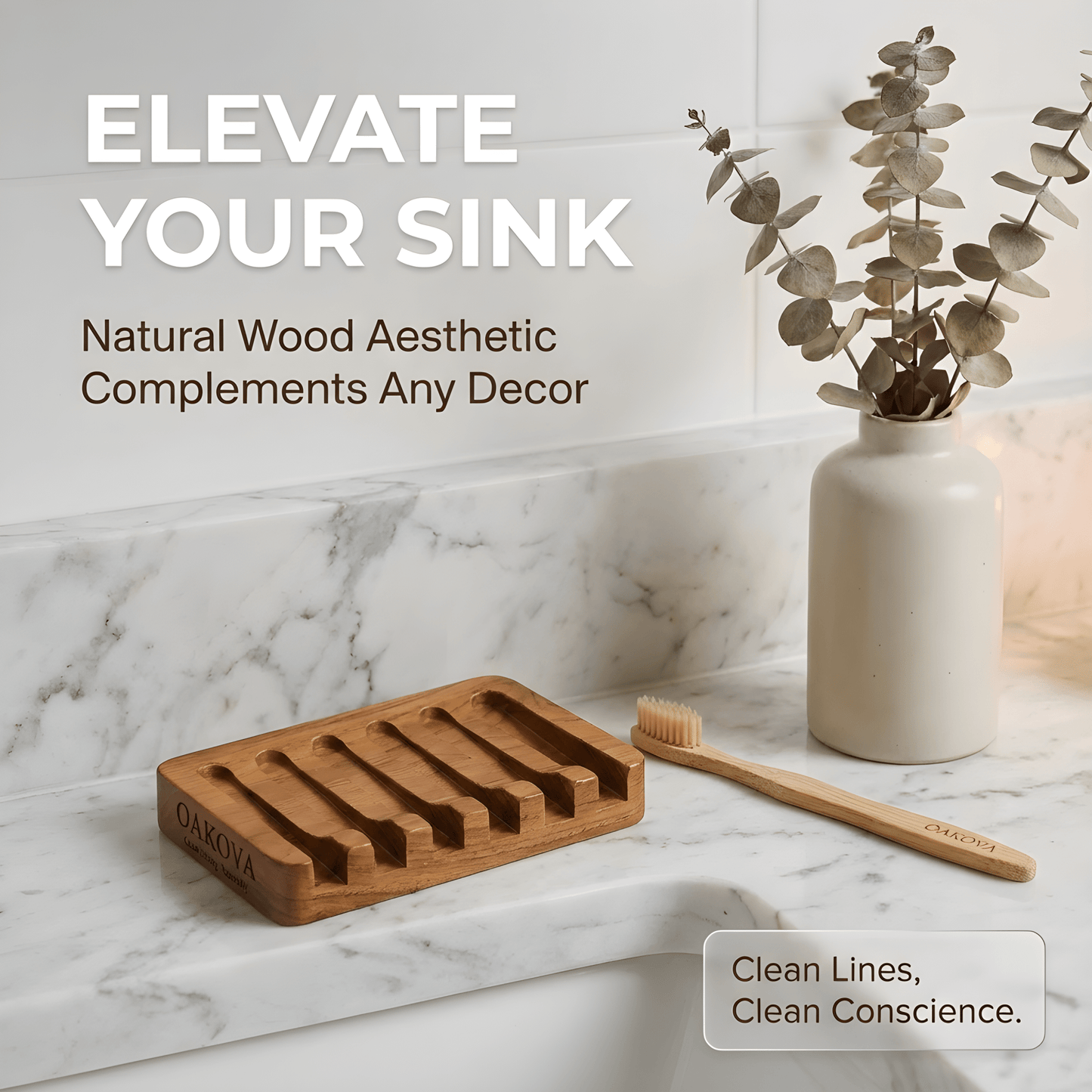 Oakova Bamboo Soap Dish Set (2 - Pack) - Oakova