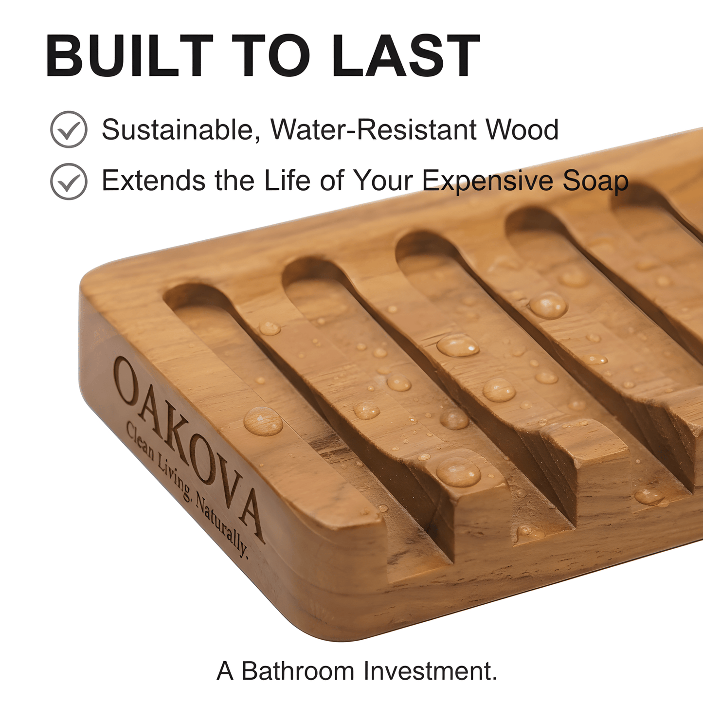 Oakova Bamboo Soap Dish Set (2 - Pack) - Oakova