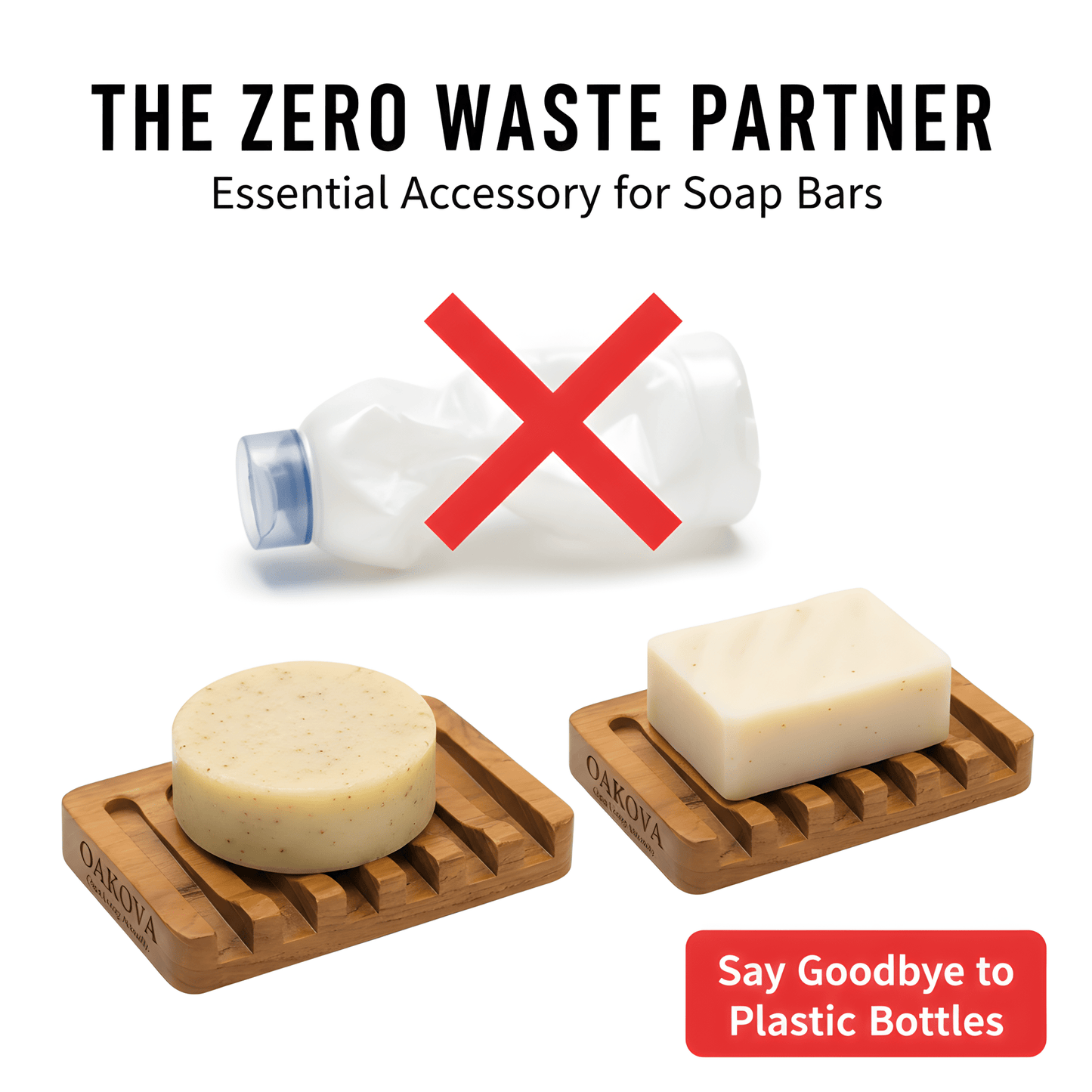 Oakova Bamboo Soap Dish Set (2 - Pack) - Oakova