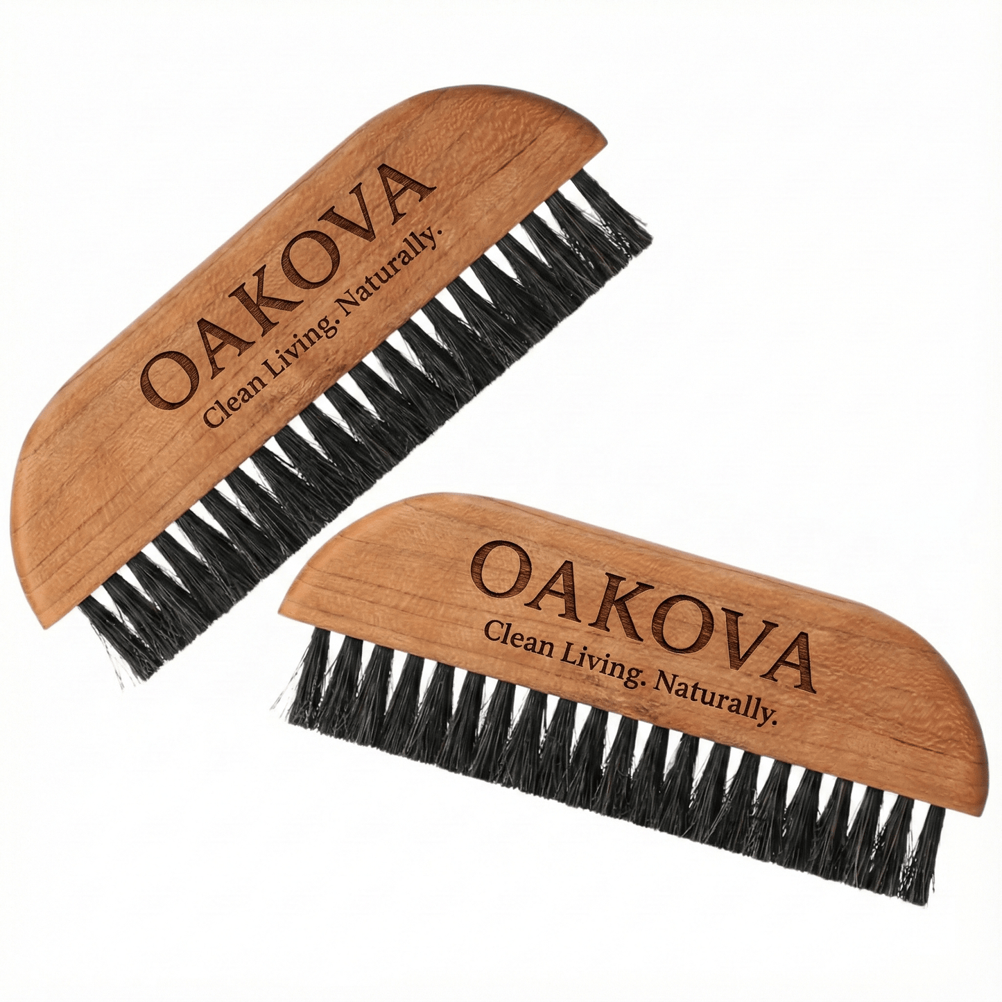 Oakova Barista Coffee Cleaning Brush Set (2 - Pack) - Natural Wood Handle - Oakova