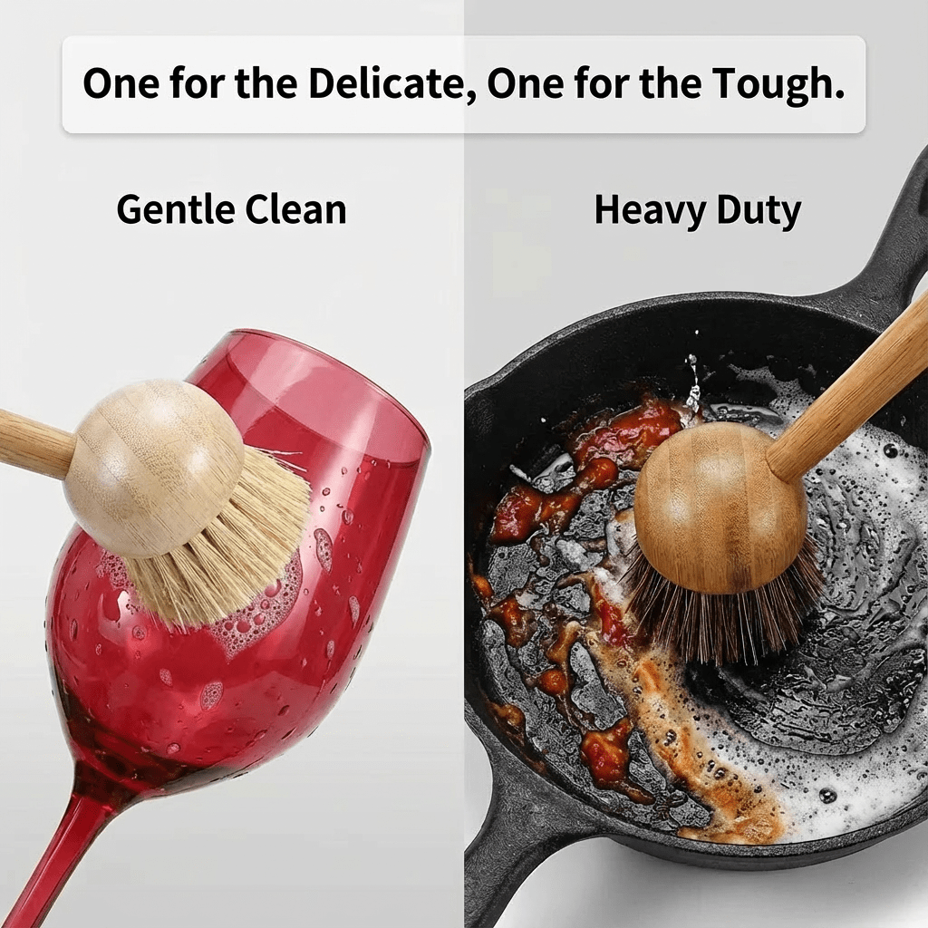 Oakova Complete Dishwashing Kit: Bamboo Brushes, Cellulose Sponges & Loofahs - Oakova