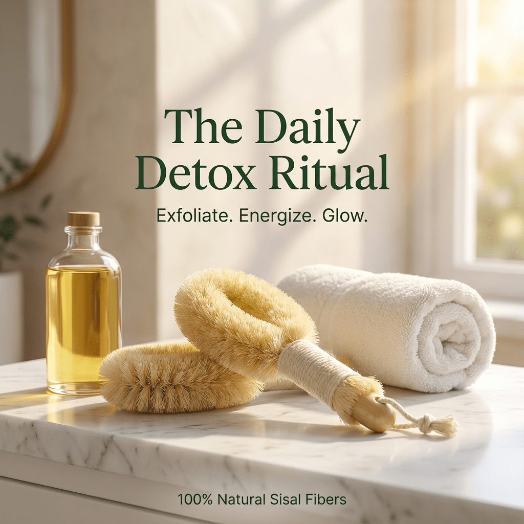 Oakova Dry Body Brush Set (2 - Pack) - Natural Bristles for Exfoliation & Lymphatic Support - Oakova