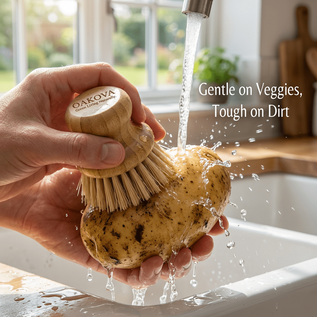 Oakova Eco - Friendly Kitchen Scrub Set (3 - Pack) - Pot, Pan & Veggie Brushes - Oakova