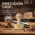 Oakova Espresso Portafilter Brush - Natural Sisal & Beechwood Handle - Oakova