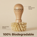Oakova Espresso Portafilter Brush - Natural Sisal & Beechwood Handle - Oakova