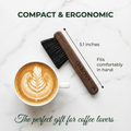 Oakova Magnetic Espresso Cleaning Brush - Natural Boar Bristles & Wood Handle - Oakova