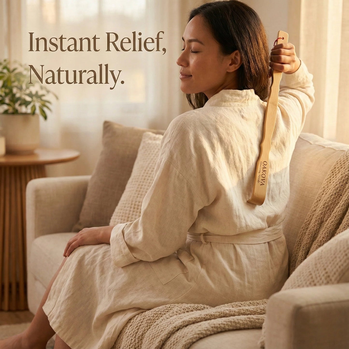 Oakova Natural Bamboo Back Scratcher Set (2 - Pack) - 18.3" Long Handle - Oakova