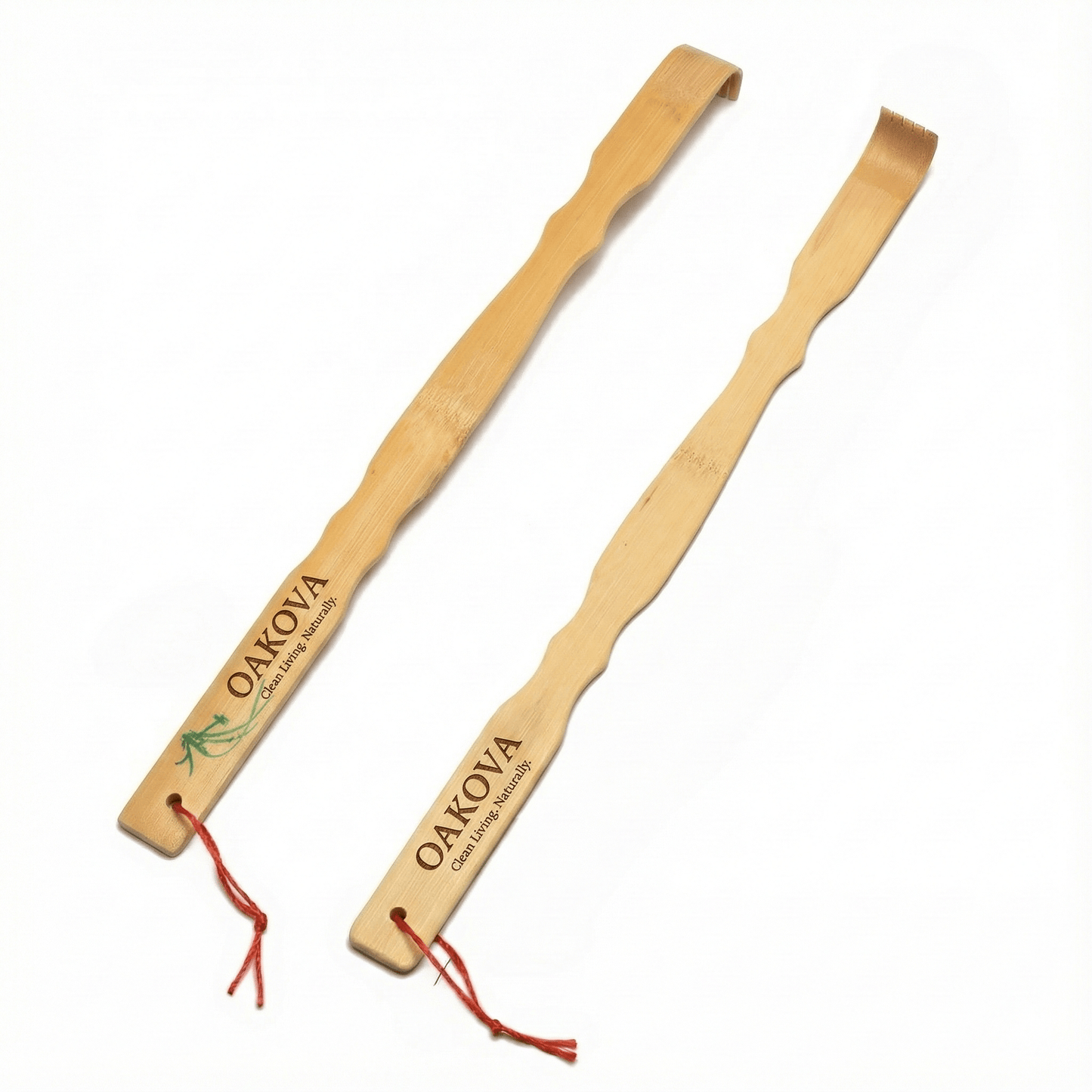 Oakova Natural Bamboo Back Scratcher Set (2 - Pack) - 18.3" Long Handle - Oakova