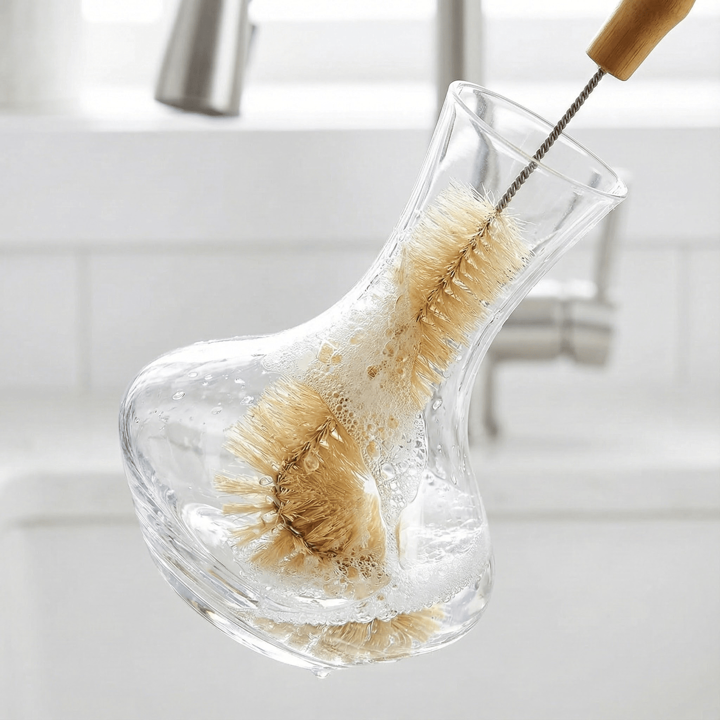 Oakova Natural Bamboo Bottle Brush & Cleaning Set | Plastic - Free Kitchen - Oakova