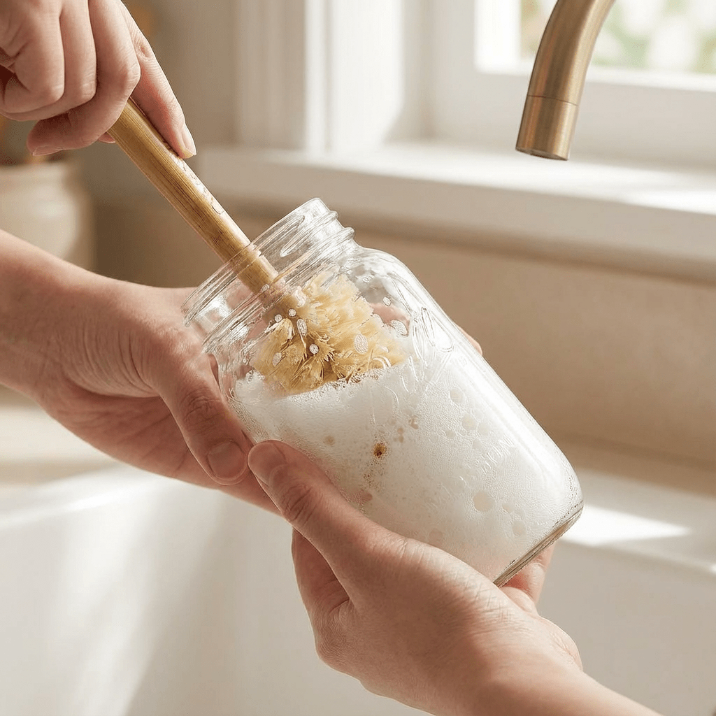 Oakova Natural Bamboo Bottle Brush & Cleaning Set | Plastic - Free Kitchen - Oakova