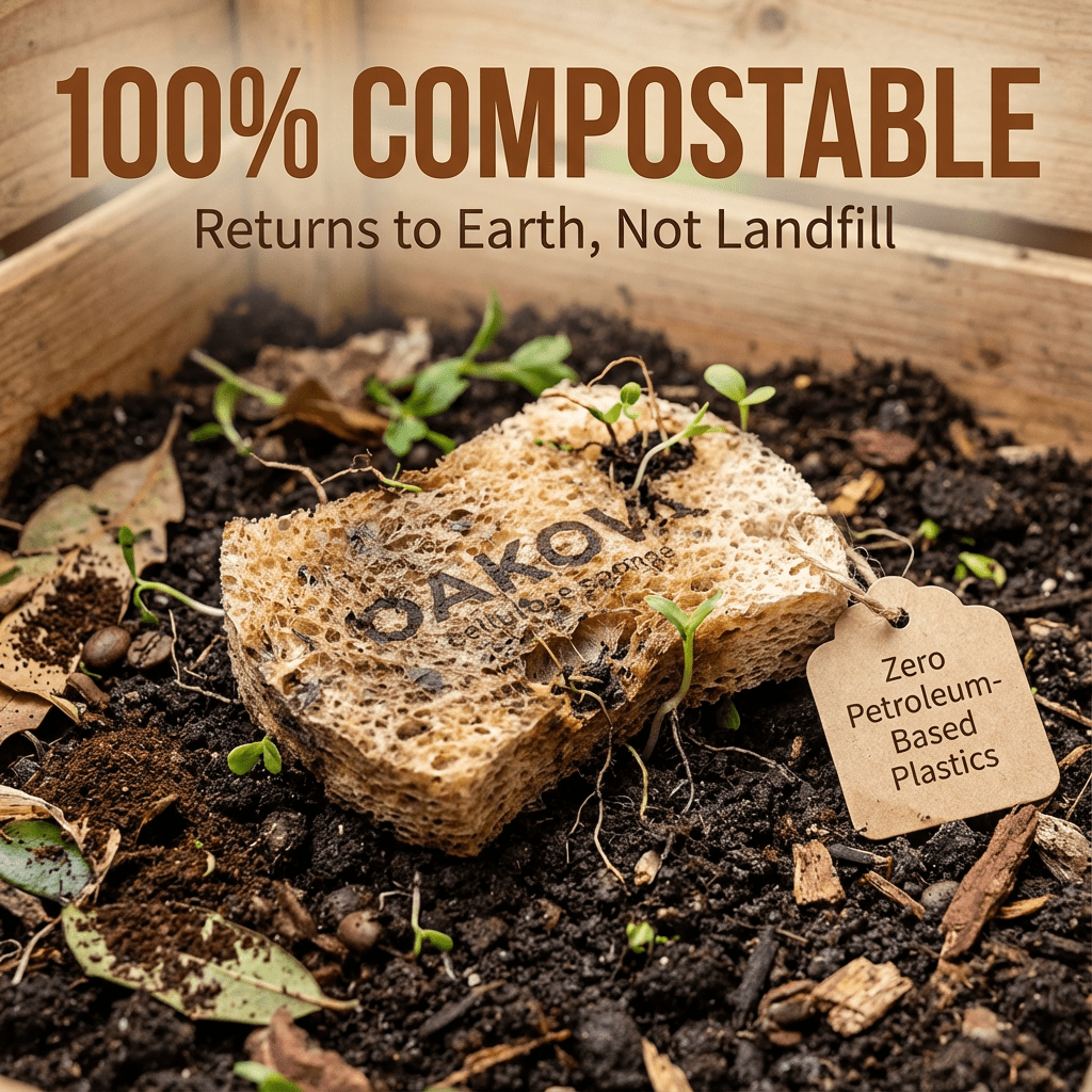 Oakova Natural Cellulose Sponge Set (8 - Pack) - Compostable & Absorbent - Oakova