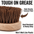 Oakova Natural Coconut Grill Brush - 100% Metal - Free & Safe BBQ Scrubber - Oakova