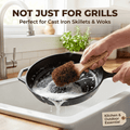 Oakova Natural Coconut Grill Brush - 100% Metal - Free & Safe BBQ Scrubber - Oakova