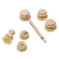 Oakova Natural Dish Brush Set (6 - Piece) - Long & Short Handle with 4 Replacement Heads - Oakova