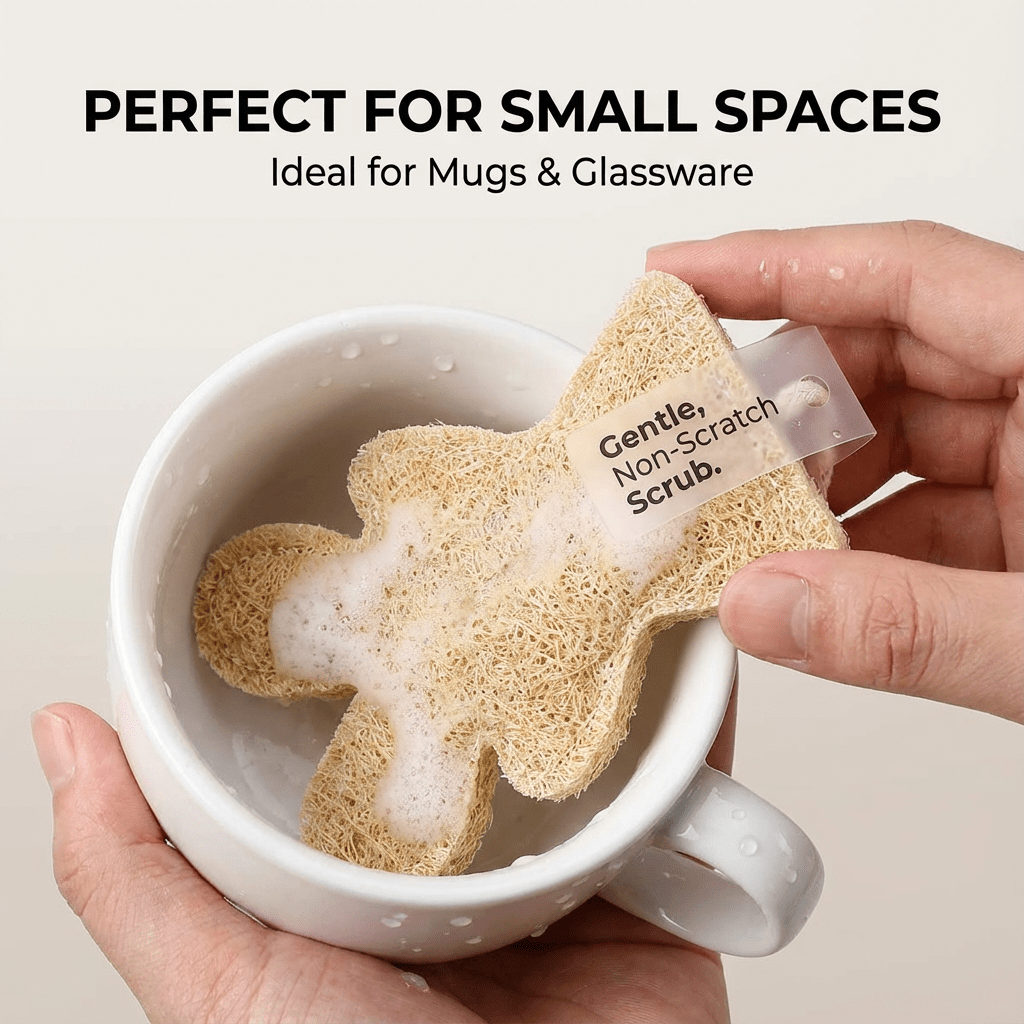 Oakova Natural Loofah Dish Sponge (3 - Pack) - Compostable & Non - Scratch - Oakova