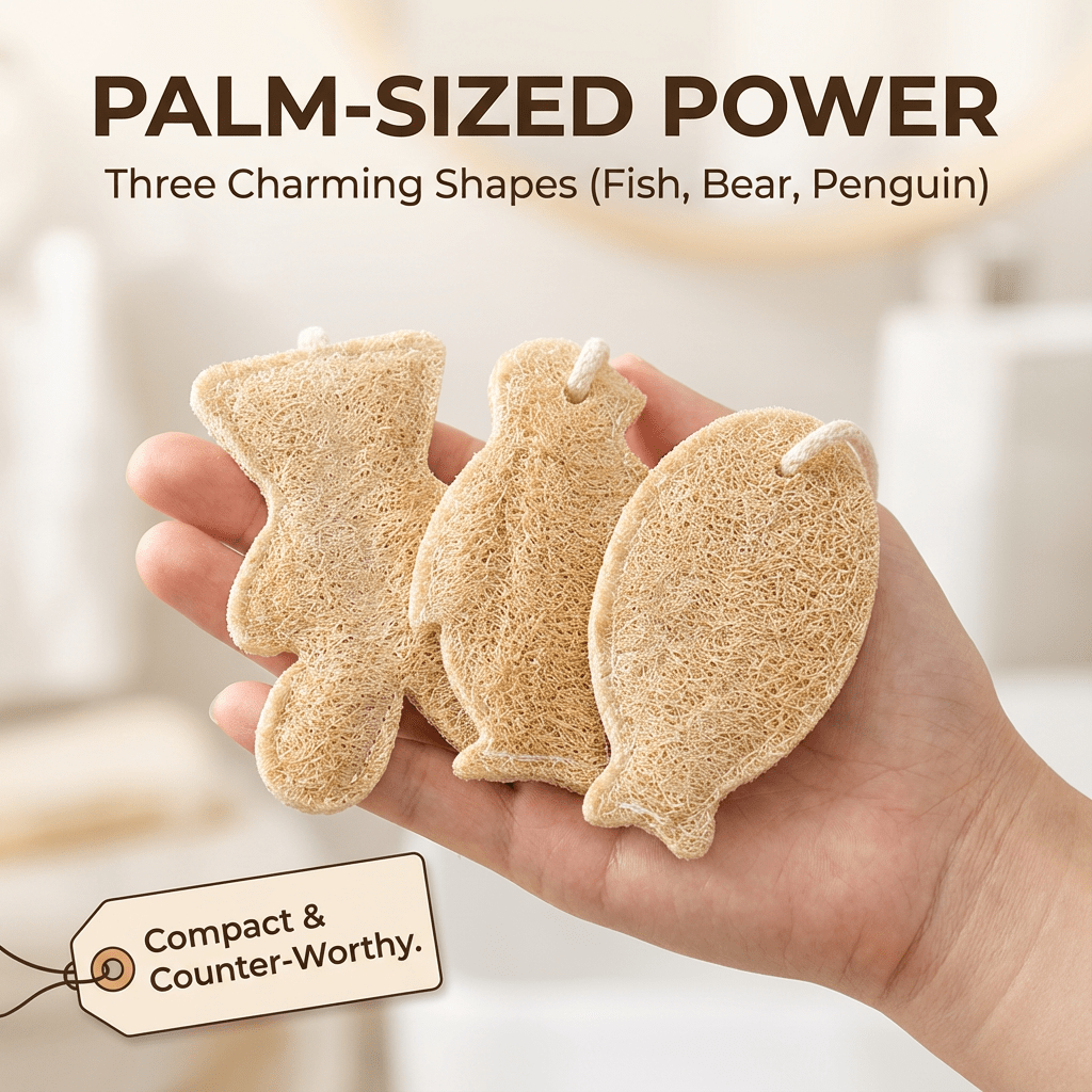 Oakova Natural Loofah Dish Sponge (3 - Pack) - Compostable & Non - Scratch - Oakova