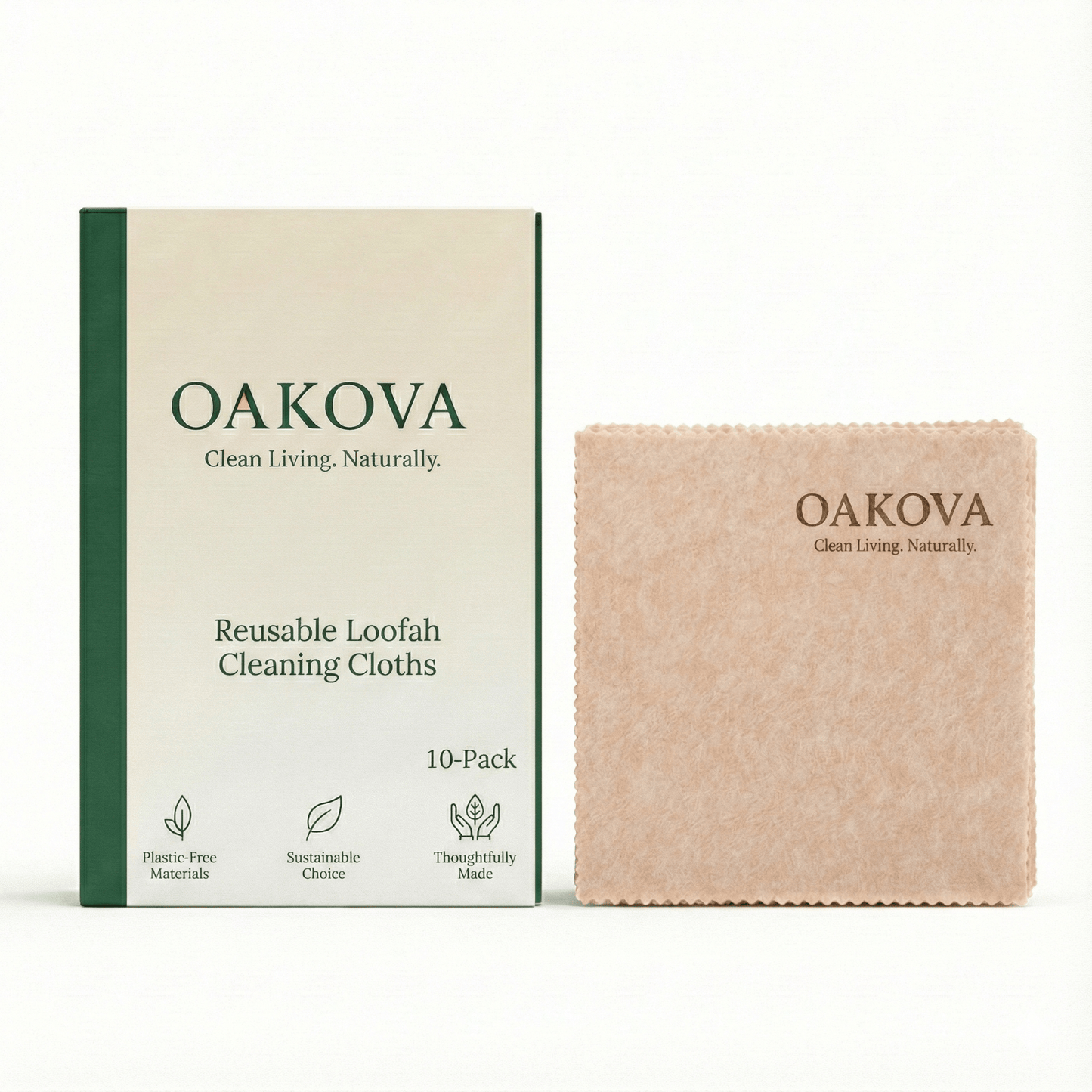 Oakova Natural Loofah Kitchen Scrubber (10 - Pack) - Oakova