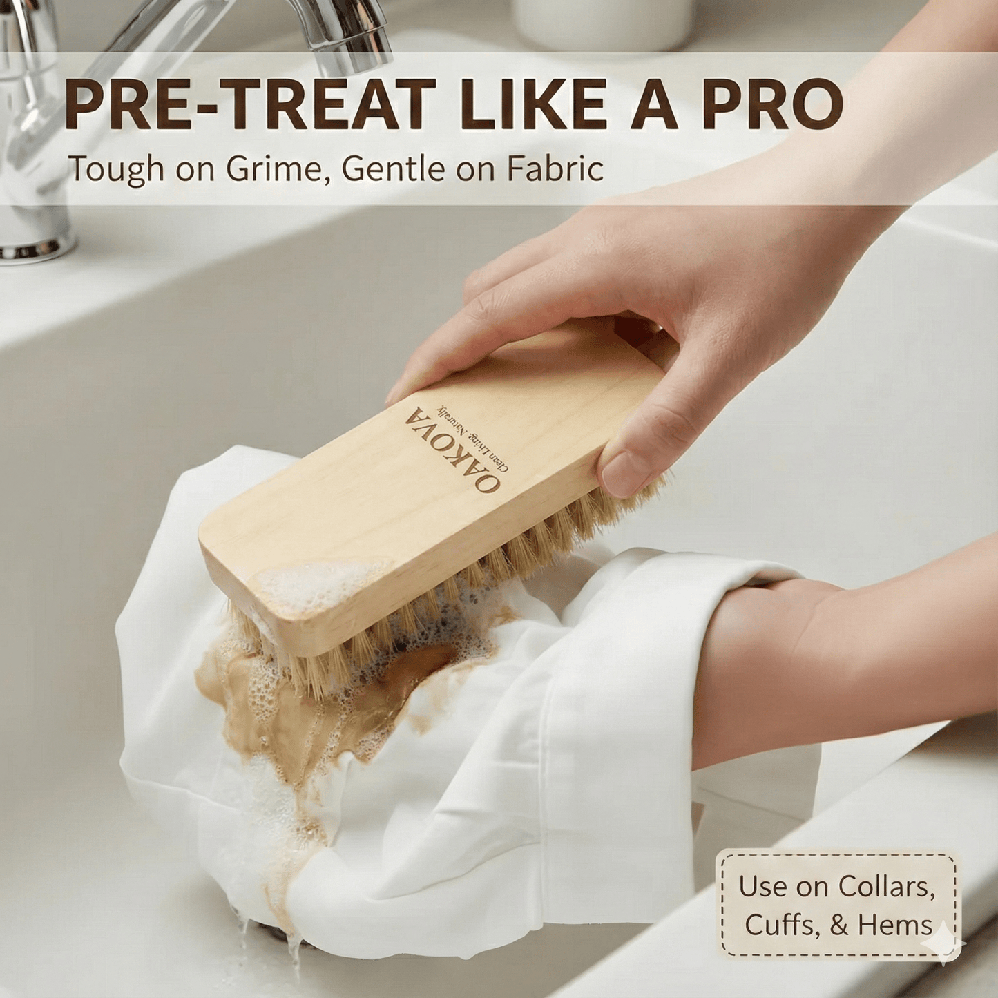 Oakova Natural Stain Remover Brush Set (2 - Pack) - Laundry & Sneaker Cleaning - Oakova