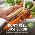 Oakova Natural Vegetable Brush Scrubber (2 - Pack) - Dual Bristles for Root Veggies & Fruit - Oakova