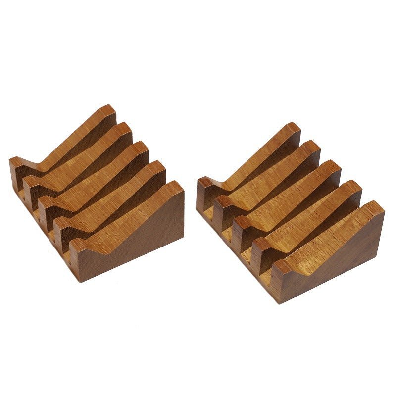 Oakova Self - Draining Wood Soap Dish Set (2 - Pack) | Waterfall Soap Saver for Bathroom & Kitchen - Oakova
