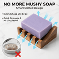 Oakova Self - Draining Wood Soap Dish Set (2 - Pack) | Waterfall Soap Saver for Bathroom & Kitchen - Oakova