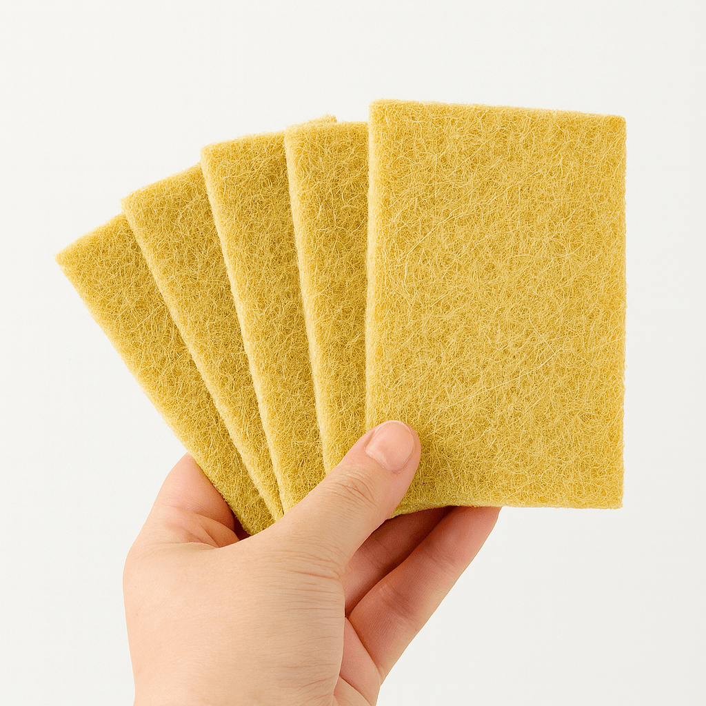 Oakova Ultimate Eco Kitchen Kit: Bamboo Long Handle Brush + 3 Heads & 5 Natural Scrub Pads | Sustainable Dishwashing Set - Oakova