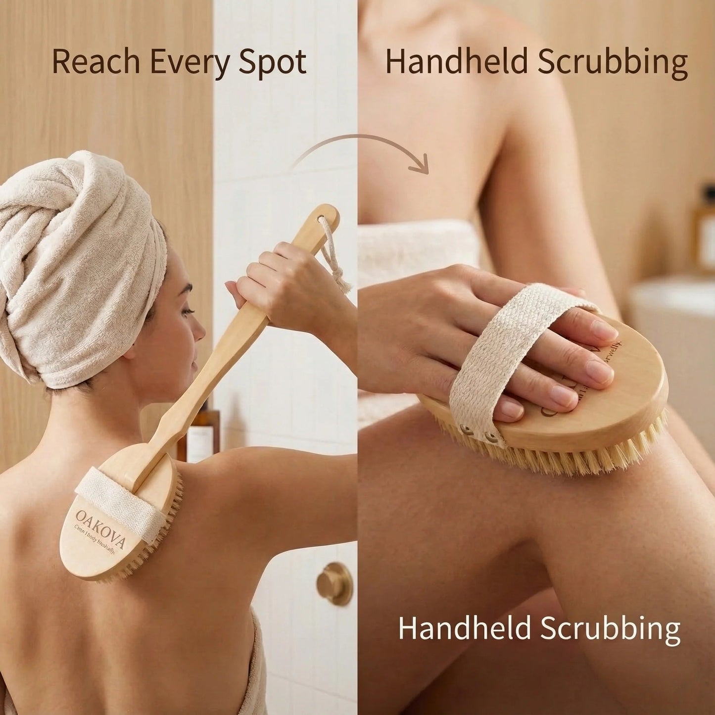 The 2 - in - 1 Detachable Body Brush - Oakova