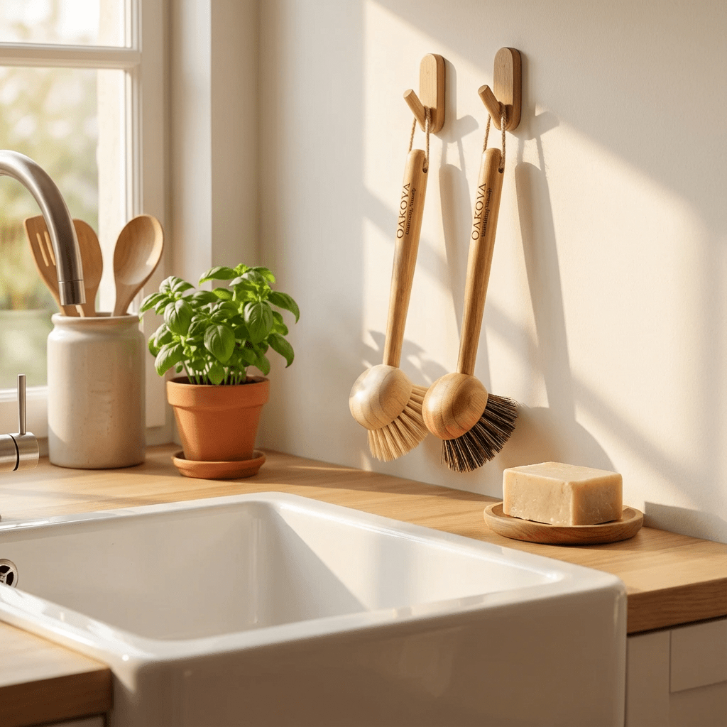 The Bamboo Dish Brush Duo (Soft & Stiff)） - Oakova