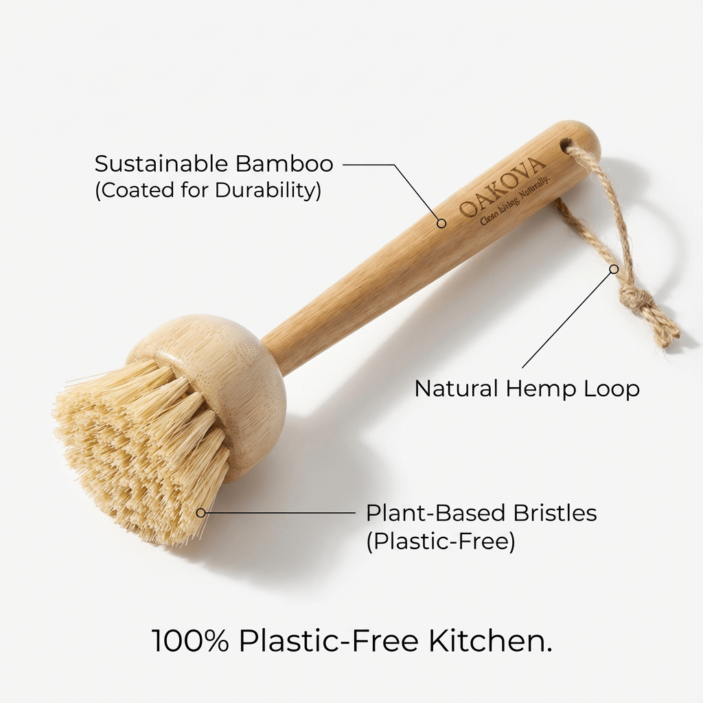 The Bamboo Dish Brush Duo (Soft & Stiff)） - Oakova